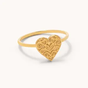 Scroll Heart Ring