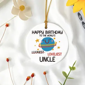 Festive Ceramic Christmas Ornaments Set, Unique Gift Idea for Best Sister & Uncle, Room Decor & Holiday Decoration Accessories