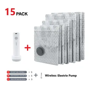 Cordless Travel Vacuum Storage Compression Bag Set  for 3 Size,Waterproof & Reusable Compression Packing Bags with Rechargeable air Pump ,Everyday Clothing Storage ,Perfect for Carry-On Suitcases