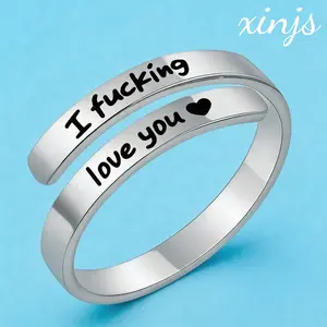 I Fvcking Love You Ring Adjustable Tarnish-Free Hypoallergenic One Size Fits All Daily Reminder Gift for Significant Others