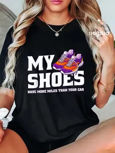 100% Cotton Unisex Running Walking Quotes Hiker Run Runner Marathon Workout T-Shirt