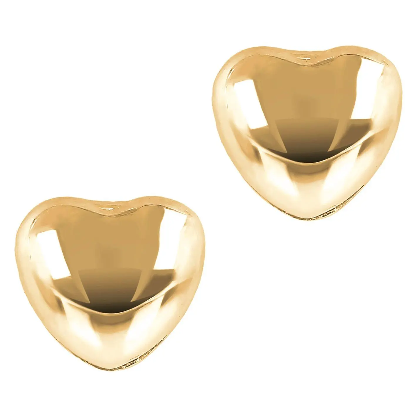 Bronzo Italia Polished Heart Stud Earrings