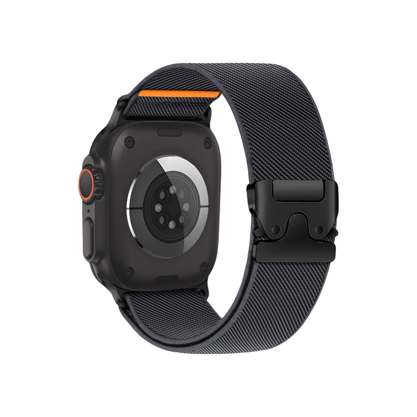 iWatch Band Parachute Buckle Nylon Stretchy Nylon Loop Strap Compatible With Ultra 3 Ultra 2 Ultra 49mm Series 11 10 9 8 7 6 SE 38mm 40mm 41mm 42mm 44mm 45mm 46mm Adjustable Comfortable Durable Lightweight Smartwatch Strap Daily