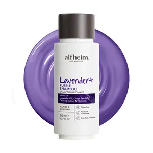 Lavender Purple Shampoo Neutralizes Brass Repairs Bleached Hair Gentle Cleanse Lavender Oil Grape Seed Oil For Blonde Grey Hair Cleansing Haircare