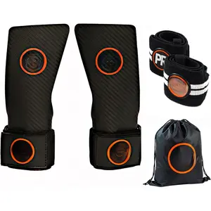 Gymnastics Hand Grips for Pull Ups Weightlifting and   - No Hole - Chalk Free - Triple Layer Hand Protection - Optional Wrist Wraps