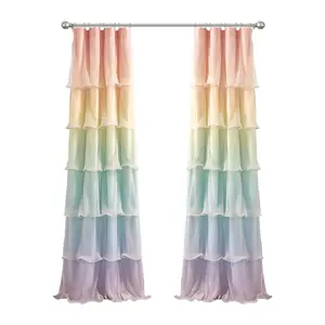 Lush Decor S/2 Rainbow Ombre Nerina Window Panel