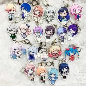 PJSK Project Sekai Colorful Stage Len Rin Character SD Two sided Keychain Cosplay Acrylic Keyring Key Chain Pendant Originality