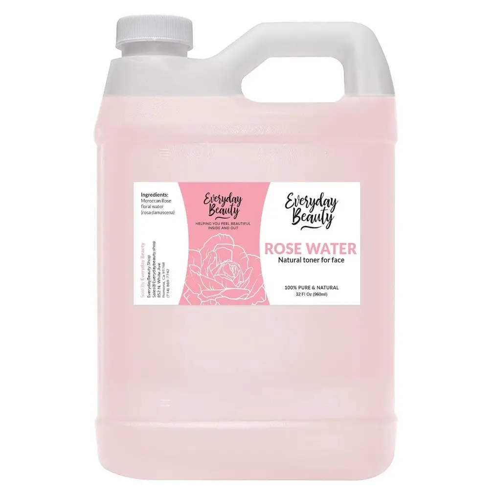 Rose Water Facial Toner - Alcohol-Free Vegan All Natural Refreshing Spray Mist for Face and Hair - Uplifts, Calming & Soothing