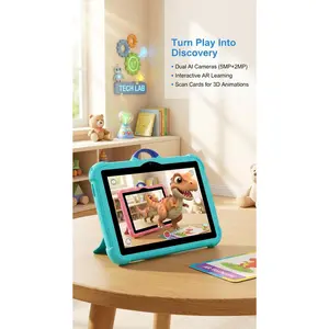 7 Inch Kids Tablet PC with Android 13 Quad Core 4GB RAM 64GB ROM Educational Learning Children's Favorite Cheap Simple Design 360-degree rotatable face kid tablet pc