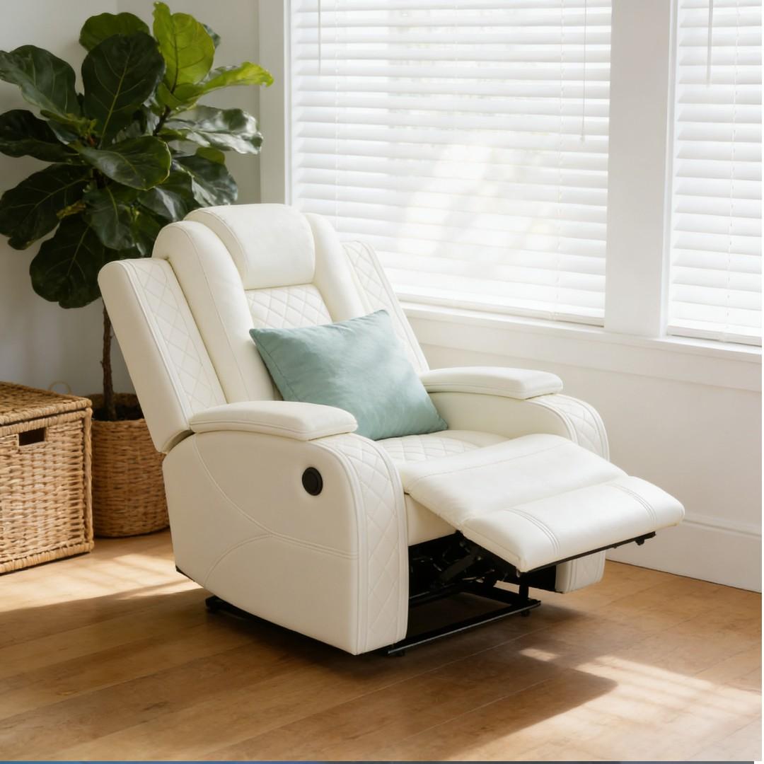 White Breathing Leather Living Room Sectional Recliner Chair White Breathing Leather Living Room Sectional Recliner Chair
