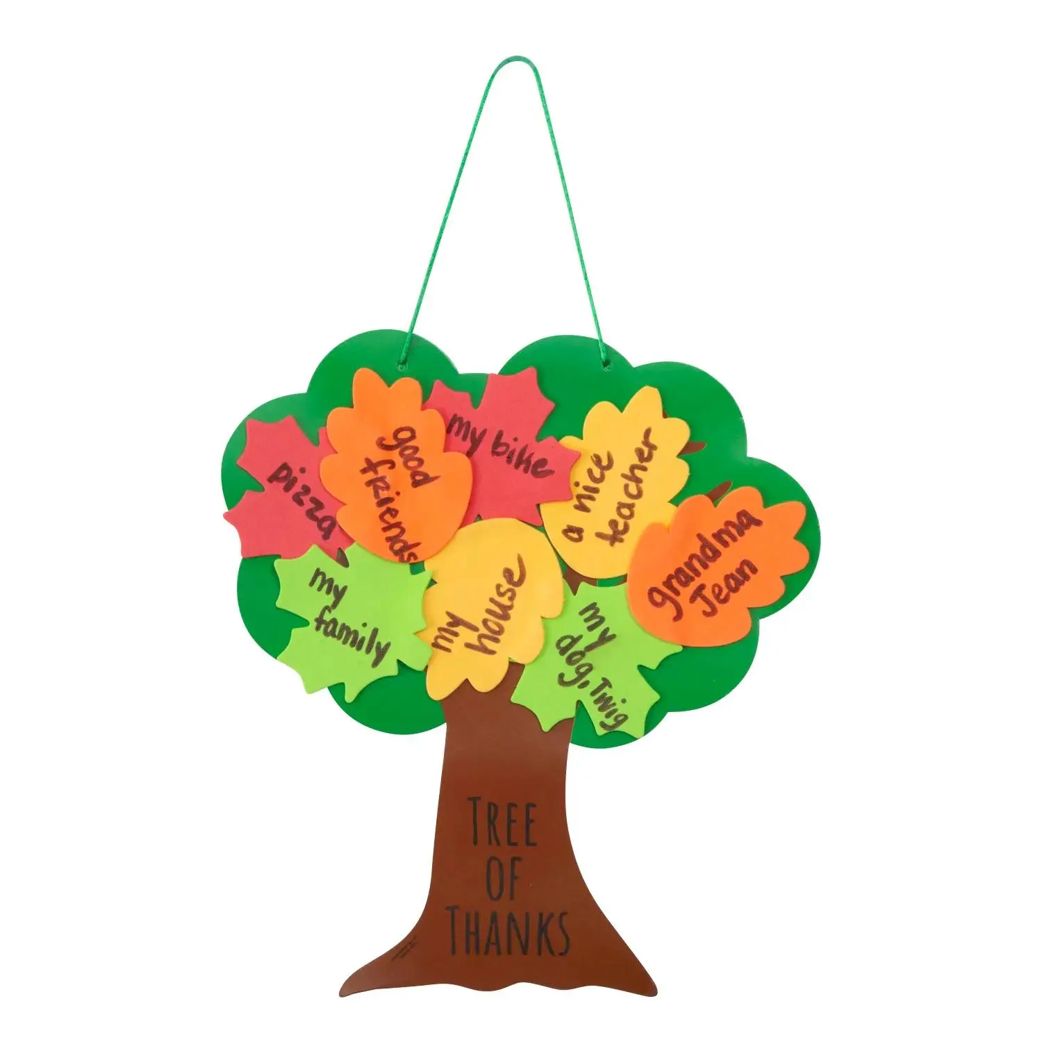 9" x 10" Multicolor Tree of Thanks Hanging Foam Craft Kit – Makes 12