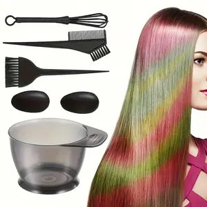6pcs Hair Dye Tool Set, Includes Bowl Brush Mixer Ear Covers, Safe Multi-Color Dye Tools for All Hair Types