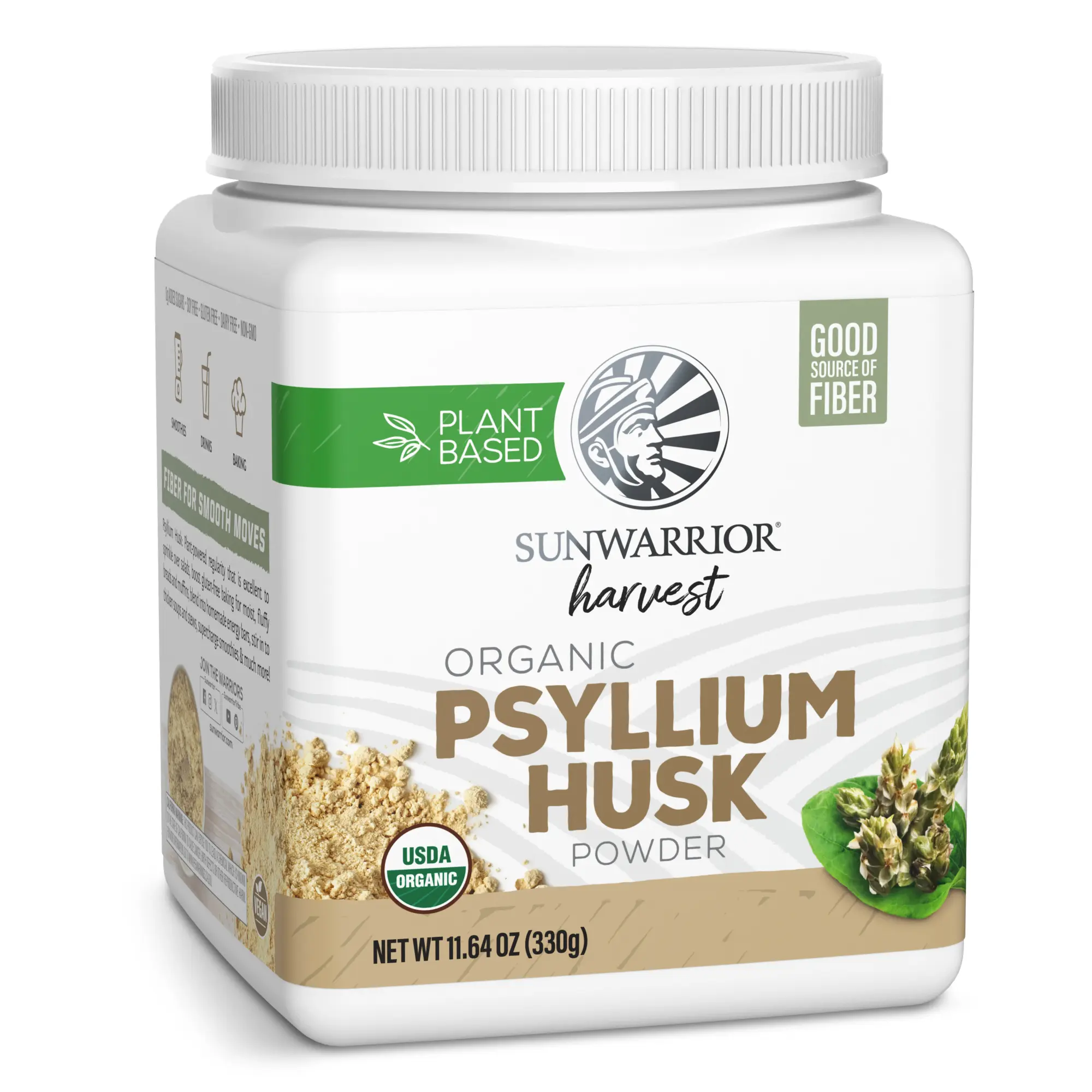 Organic Psyllium Husk Powder – Plant-Based Fiber for Gut Health & Regularity – Certified Organic, Gluten-Free, Non-GMO, Keto-Friendly – 11.6 oz