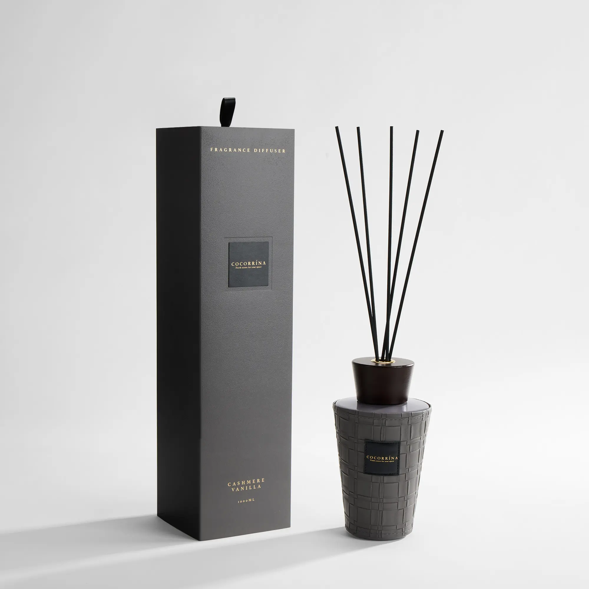 COCORRINA Cashmere Vanilla Room Aroma Fragrance Freshener Scent Reed Diffuser Set for Home Care, Madagascar Vanilla Scented Oil Diffusers