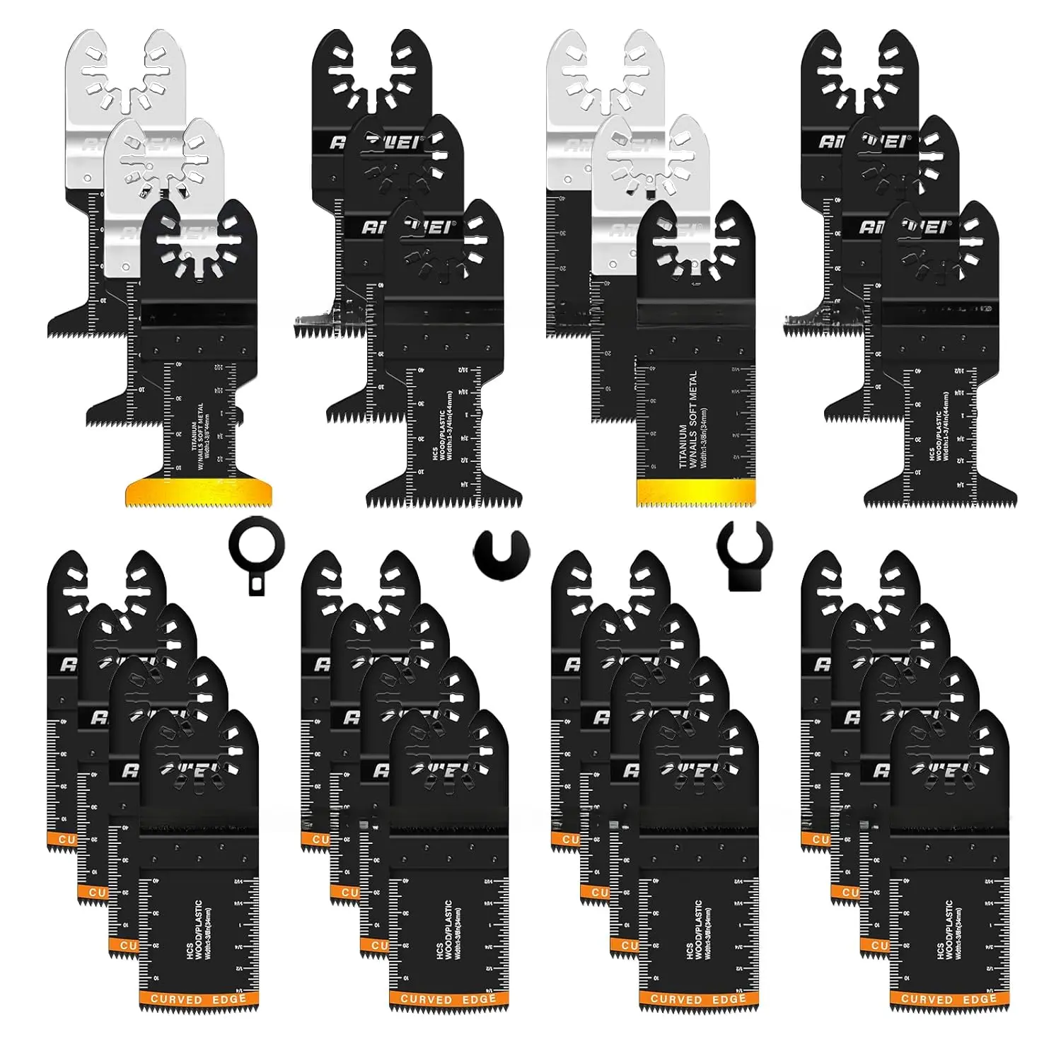 Oscillating Saw Blades, Professional Universal Titanium Multitool Blades for Wood Metal, Quick Release Multi Tool Blades Kits Compatible with Dewalt Ryobi Milwaukee Rockwell Fein