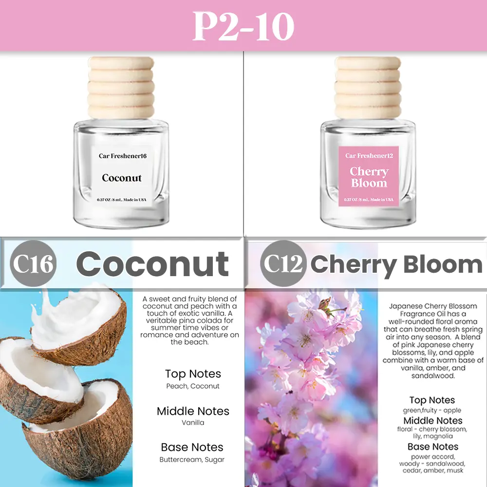 Coconut & Cherry Blossom:C16,C12 (2 bottles P2-10)
