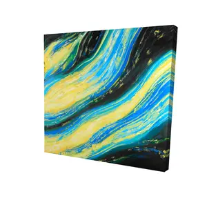 360 Stand Liquid Magic Wave Canvas Wall Print, 8x8 in, Artistic Vibrant Decoration for Bedroom, Contemporary Home Decor (2080-0808-AB41), Bedroom Decor