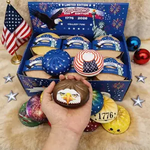 Set of 12 Limited 250th July 4th American Independence Day Dumplings Slow Rising Squishy with Steamer Basket Squeeze Toy Set, Simulated Steamed Bun Squeeze Toy for Party Favor Gift