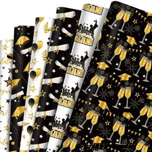 12 Sheets Graduation Season Gold Champagne Balloon Gift Wrapping Paper – Campus Party Theme, Gift Box Wrapping Paper,Celebrations, Coming-of-Age Ceremonies & All Youthful Celebrations Gift Wrapping