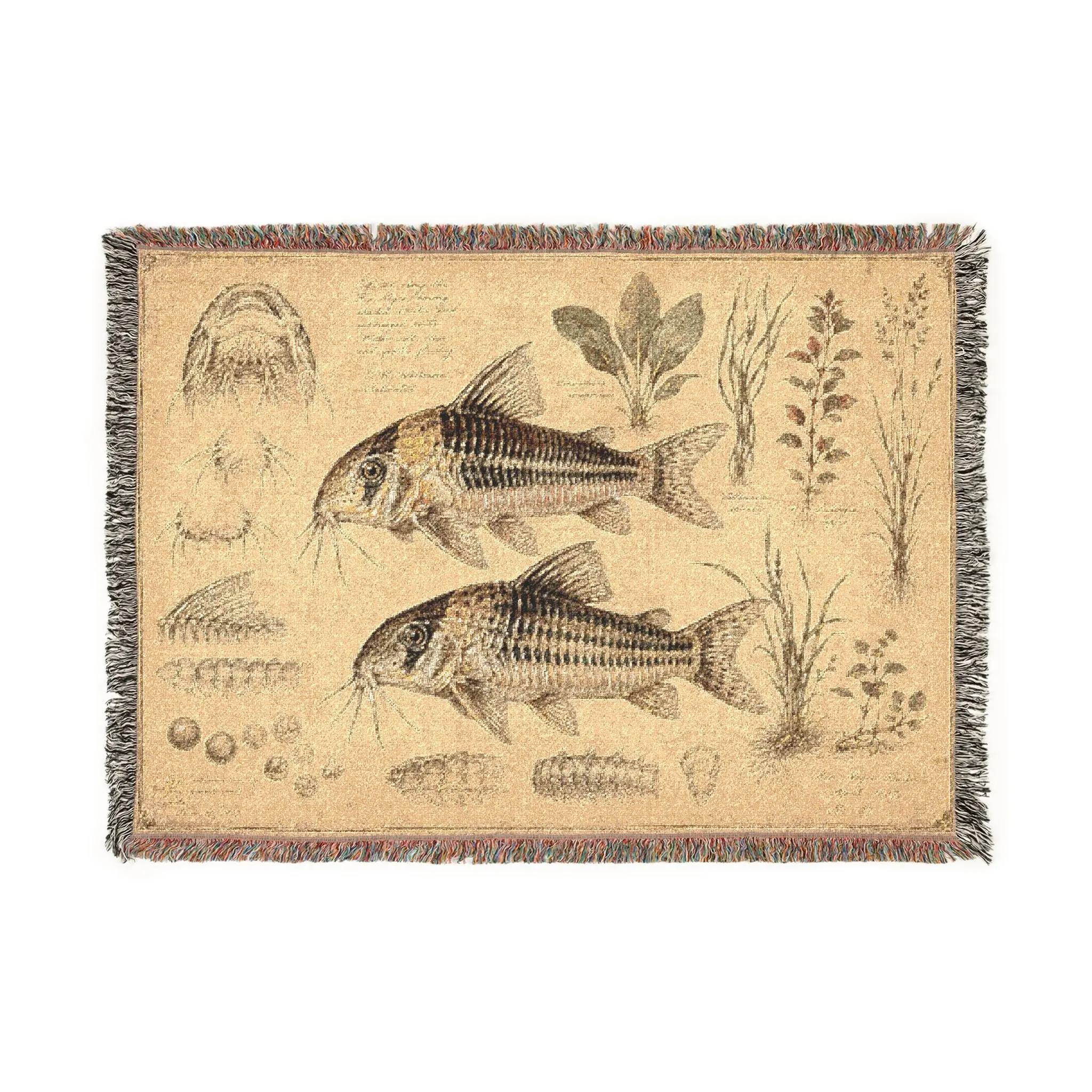 Corydora Woven Blanket – Vintage Angler Tapestry Throw