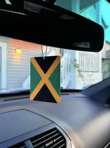Luxury Jamaica Flag Car Air Freshener | 4x3 Inch Hanging Design | Premium Long-Lasting Scents Inspired by Iconic Perfumes
