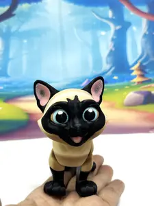 3D Printed Siamese Cat Fidget Toy, Articulated Cat Desk Accessory, Cat Lover Gift