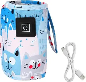 Portable Insulated Baby Bottle Organizer Bag, USB, Travel Baby Bottle Storage Pouch,Baby bottle Organiser with insulated function
