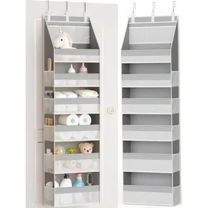 Door Back Storage Hanging Bag Shoe Rack, over Door Shoe Organizer with Large Deep Pockets, Fits 16-24 Pairs Sports Shoes Sandals Boots