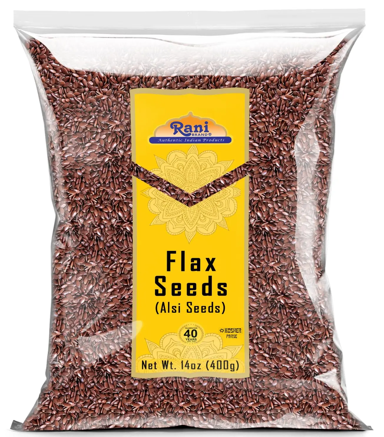 Rani Flax Seeds Whole Raw (Alsi, Linum usitatissimum) 14oz (400g) All Natural ~ Gluten Friendly  | NON-GMO | Kosher | Vegan | Indian Origin