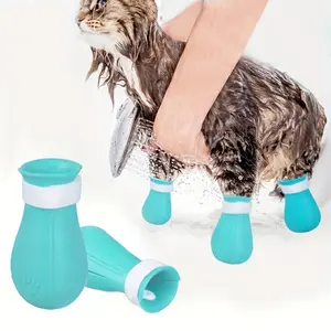Anti-scratch Cat Paws Covers - Four adjustable cat paw protection covers designed to prevent scratching, suitable for grooming, bathing, and shaving. Prevent biting and scratching, nail trimming, and foot covers, and prevent licking during feeding.