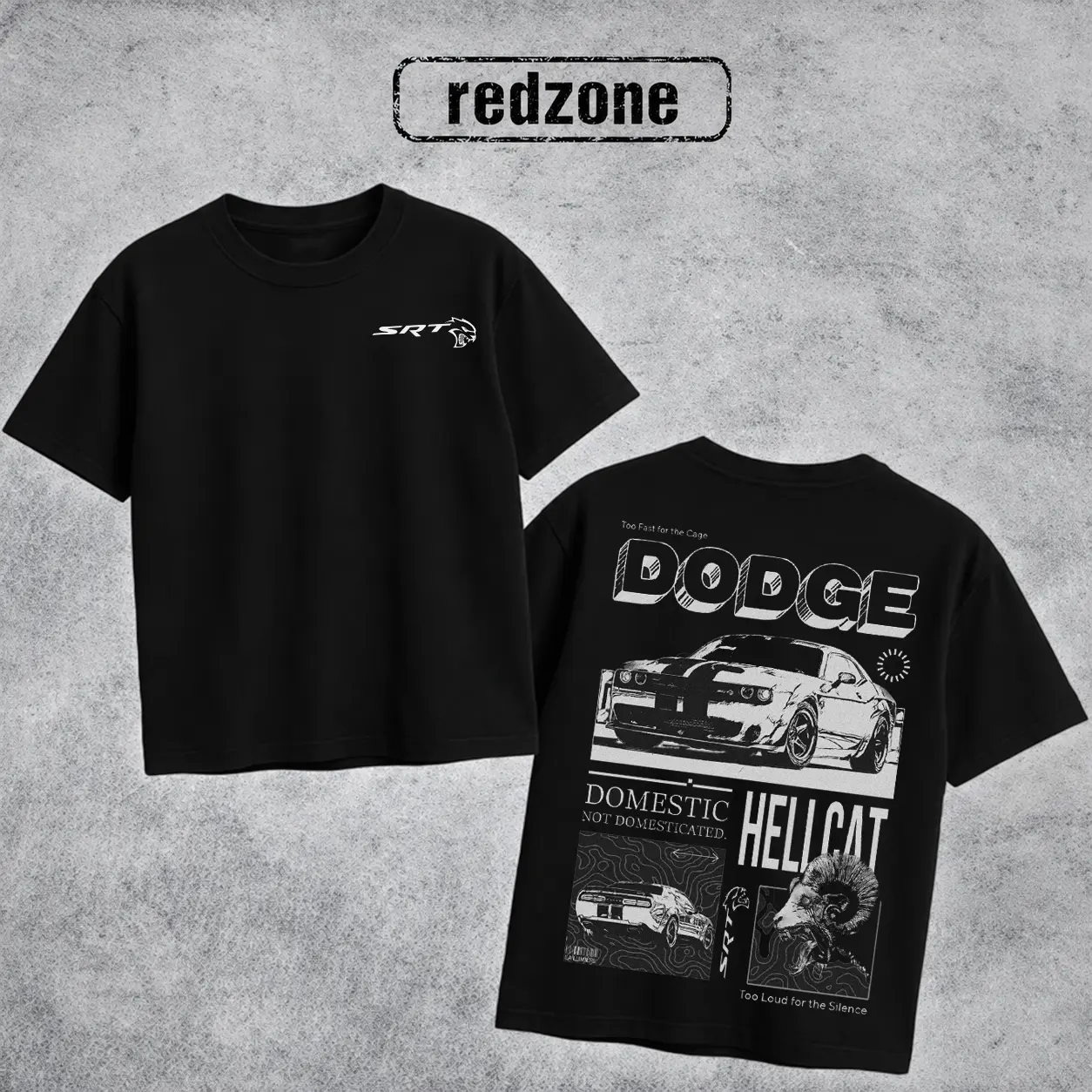 Hellcat SRT Graphic Tee, American Supercharged Muscle Car Retro Oversized Shirt, Vintage Drag Racing Streetwear