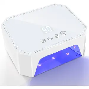 54W Corded UV LED Nail Lamp for Gel Nails - Plug-in Professional Nail Dryer with Fast Curing, 4 Timers, Touch Screen, Compatible with All Gel Polishes (White)