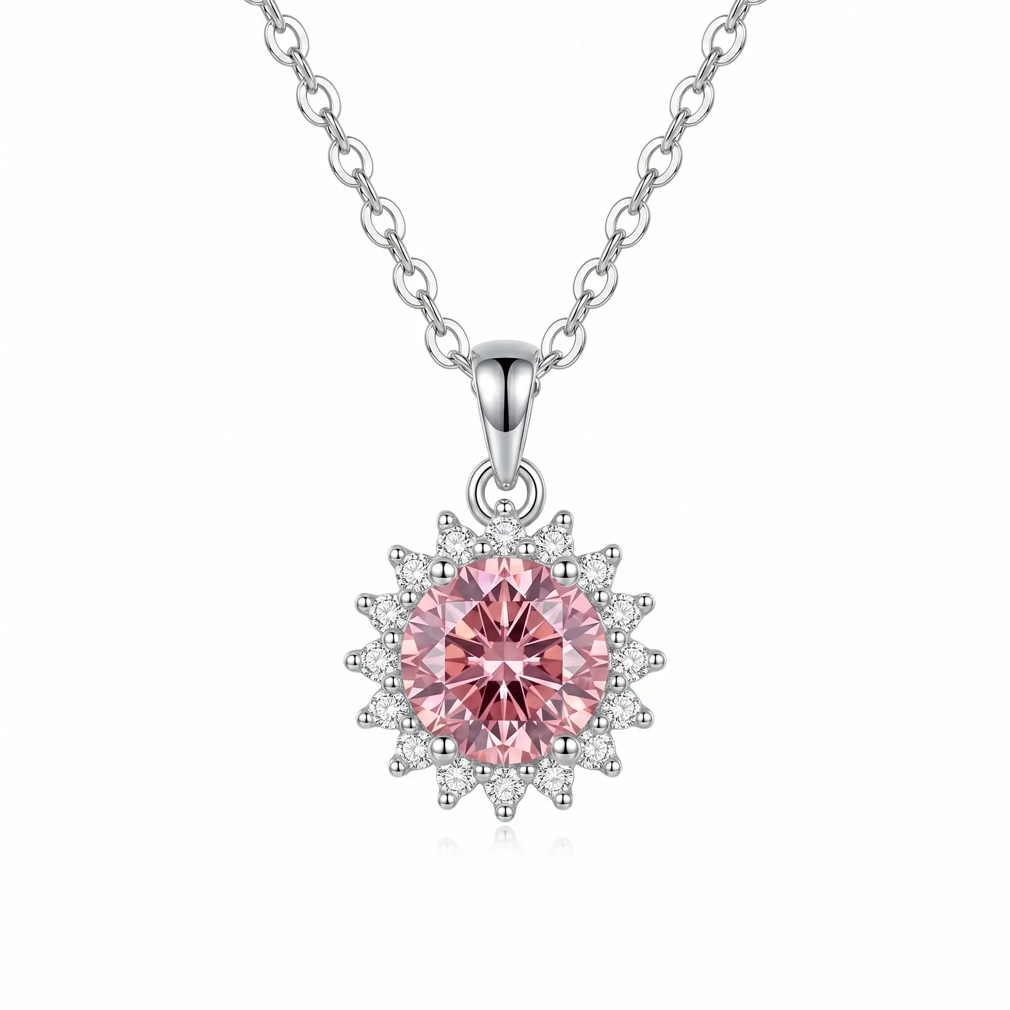 Moissanite Necklace for Women Men, 925 Sterling Silver Lab Diamond Pendant Necklace D Color VVS1 Clarity, Hypoallergenic Sparkly Fine Jewelry Anniversary Birthday Gift Box Included