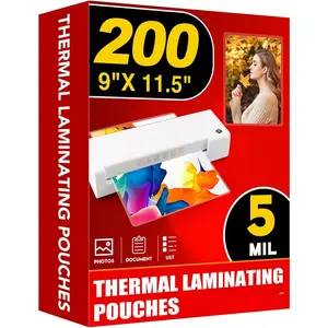 5 Mil Thermal Laminating Pouches (200 Pack) - 9x11.5 Inch Laminating Sheets for 8.5x11 Documents, Clear,Office & School Laminator Supplies
