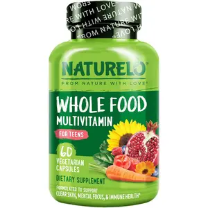 Whole Food Multivitamin for Teens - with Vitamins & Minerals for Teenage Boys & Girls - Supplement for Active Kids - Non-GMO - Vegan & Vegetarian - 120 Capsules