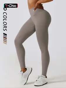 Women's Tummy Control Solid Color High Waist Sports Leggings, Casual Comfy Skinny Pants for Gym Workout Running, Ladies Sportswear for Fall & Winter, Breathable Yoga Bottoms, Shaping Leggings, High Stretch Leggings, Workout Athletic Leggings