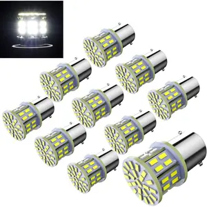 12V 10 Pack Bright 1156 1141 1003 50-SMD White LED Bulbs For Car Interior RV Camper Light