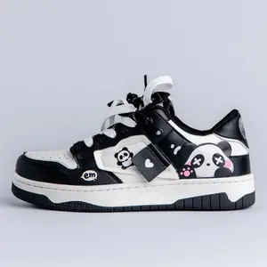 Sparkly Eyed Panda Chunky Black Shoes - Unisex