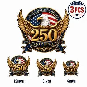 250th Anniversary 1776-2026 United States Independence Day Commemorative Sticker, Fourth of July Decor for Car, Laptop, Water Cup Vehicle Exterior Decoration Stylish Car Merch Waterproof Vinyl Decals Waterproof Logo Decal