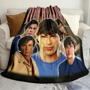 Unique Blanket Tom Welling Fashionable Quilts Soft and cozy for home and travel bedding birthday gift Flannel Dad Blanket