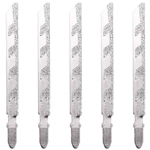 5pcs 3" 76mm Jigsaw Blades Diamond Coated Jig Saw Blade Grit 50 T-Shank for Granite Tile Cutting Power Tools Accessories