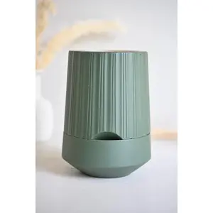 The Column – Tall Striped Self-Watering Concrete Pot (Fits 4.7" Slotted Nursery Pots)