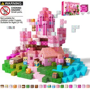 Pink Castle Magnetic Building Blocks  200/150/100pcs | STEM Montessori Toys for Girls 3-8, Educational Birthday Building Blocks