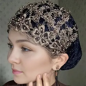 Stretchable Beaded Hijab Scarf Chemo-Soft Luxury Ramadan Ready Everyday Radiance Modest Glow Gentle Elegance Dual Purpose Magic