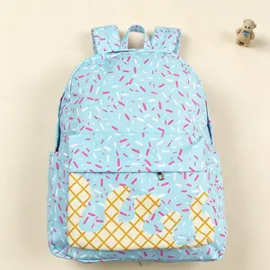 Kids Boys Blue Drip Sprinkles Pattern Children Team Backpack Zipper School Back Bag