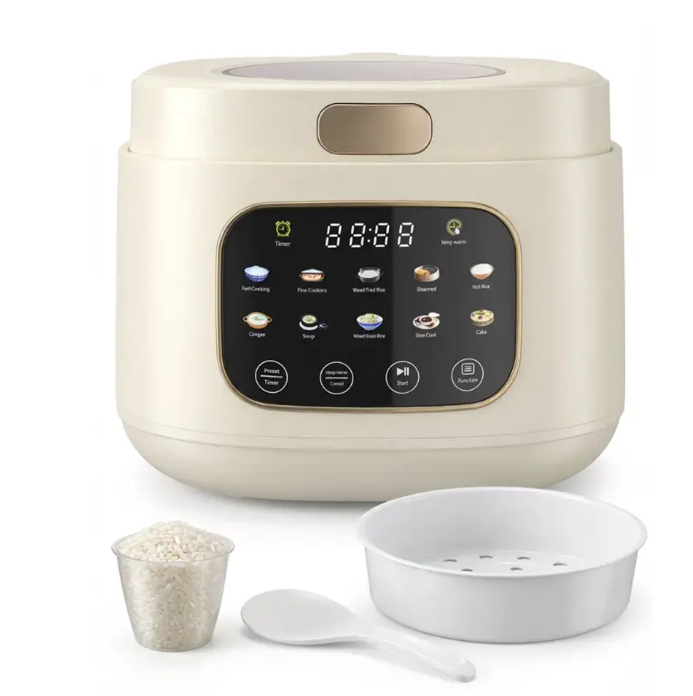 Casualife 12-Cups/4.3QT Rice Cooker with Steamer & Keep Warm, 10-in-1 Multicooker，24-Hour Timer，Non-Stick Inner Pot, White