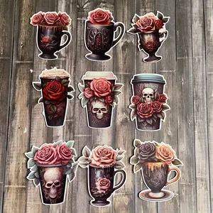 Skull Coffee Mug Stickers