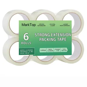 6 Rolls Packing Tape, Clear Heavy Duty Shipping Packing Tape, Strong Adhesive Tape for Packaging, Shipping, Wrapping, Sealing Labeling, Moving Supplies -1.88", 6 Rolls Packing Tape