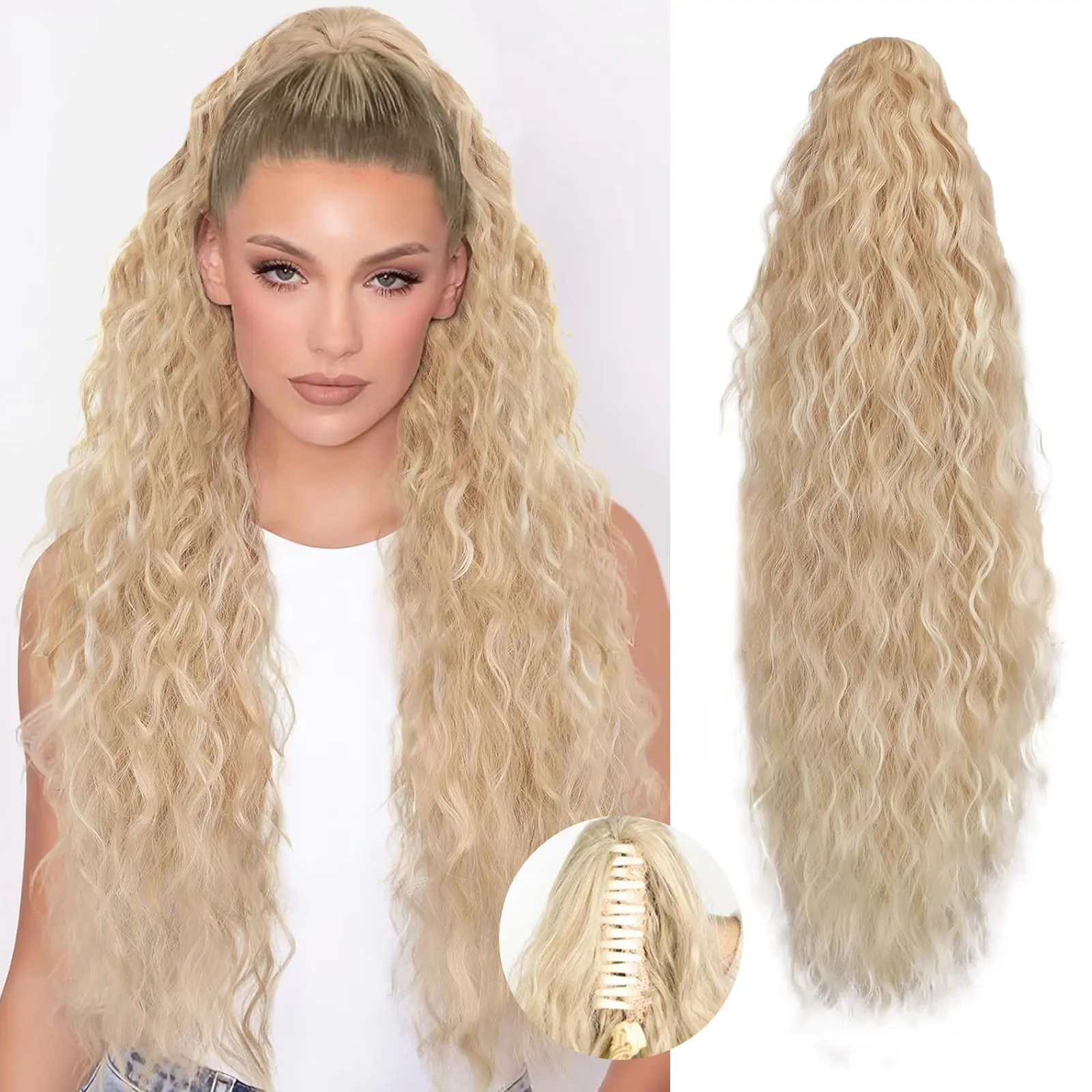 T22/613 Blonde Ombre Claw Clip Ponytail
