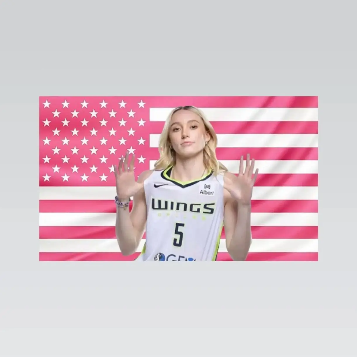 Paige Bueckers Pink American Flag Tapestry – Basketball Wall Art | Aesthetic Pink Flag